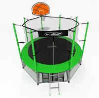 Батут с баскетбольным кольцом I-JUMP BASKET 14ft зеленый