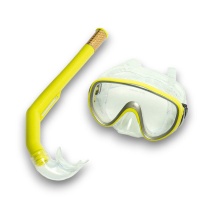 Набор для плавания взрослый маска+трубка (ПВХ) (желтый)  E41229