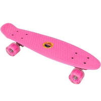 Скейтборд пластиковый 56x15cm со свет. колесами (розовый) (SK505) E33097